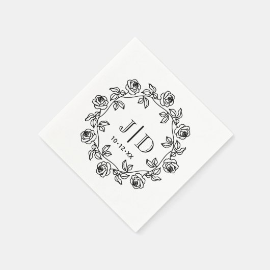 Doe-het-zelf-rozenkrans 2 Initiaal Huwelijksinitia Servet (Hoek)