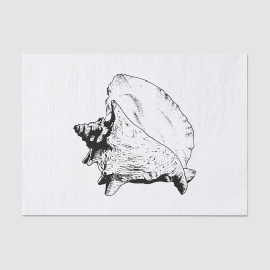 Doe-het-zelf strandthema met kleuren - Conch schel Tissuepapier (Voorkant)