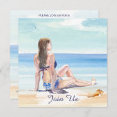 *~* Doe-het-zelf Tropisch AR29 Strand FEestje ELKE Kaart (Voorkant / Achterkant)