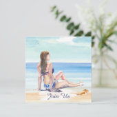 *~* Doe-het-zelf Tropisch AR29 Strand FEestje ELKE Kaart (Staand voorkant)