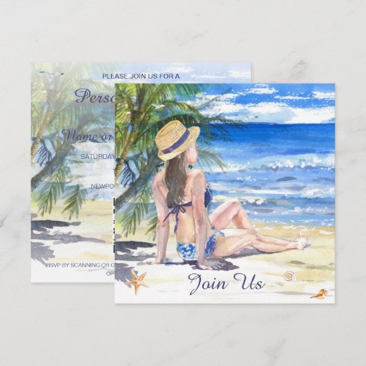 *~* Doe-het-zelf Tropisch Palmstrand AR29 ELKE GEB Kaart (Voorkant / Achterkant)