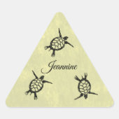 Doe-het-zelf zeeschildpadden op geel sticker (Voorkant)