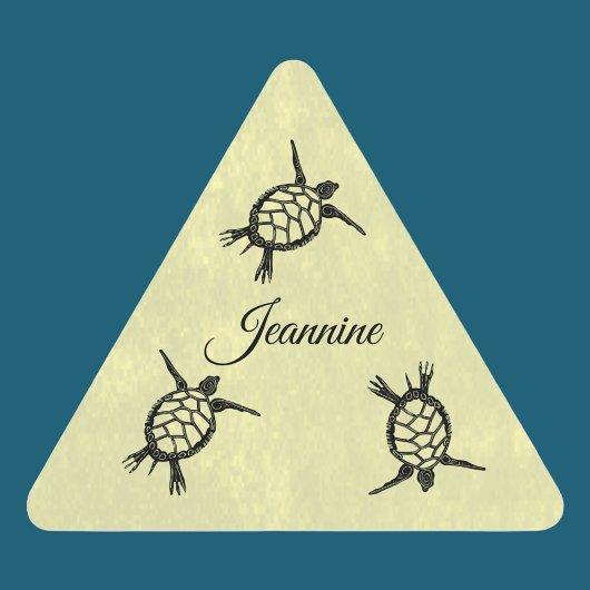 Doe-het-zelf zeeschildpadden op geel sticker