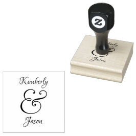 Doe-het-zelf Zijn & Haar Script Namen, Wit & Grijs Rubberstempel