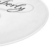 Doe-het-zelf zijn & haar scriptnamen, zwart & grij snijplank (Hoek)