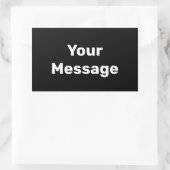 Doe het zelf zwart met White Text Sjabloon Rechthoekige Sticker (Tas)
