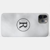 Doe-het-zelf zwarte monogram in cirkel, grijs glas Case-Mate iPhone case (Achterkant (horizontaal))