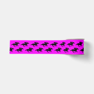 Doe-het-zelf zwarte racepaarden op elke kleur grosgrain lint