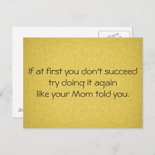 Doe het zoals je moeder je zei briefkaart (Voorkant / Achterkant)