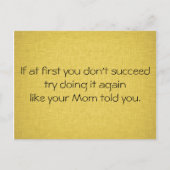 Doe het zoals je moeder je zei briefkaart (Voorkant)