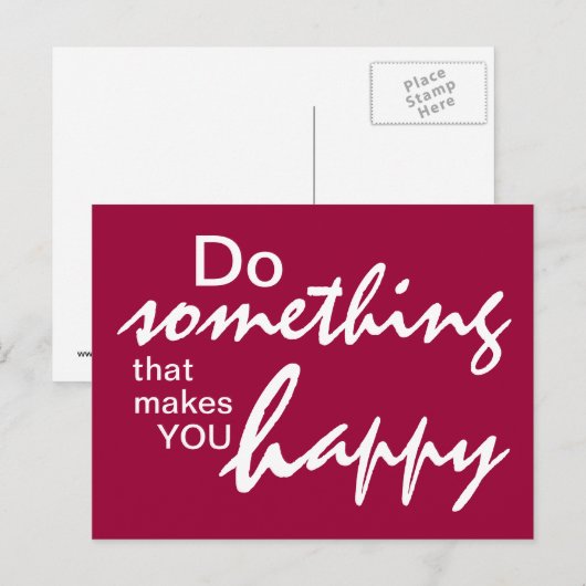 Doe iets dat je gelukkig maakt - Motivatie Briefkaart (Voorkant / Achterkant)