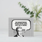 DOE IETS MET JE LEVEN - GEEF ME EEN BIERT-shirt Briefkaart (Staand voorkant)