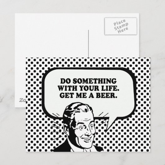 DOE IETS MET JE LEVEN - GEEF ME EEN BIERT-shirt Briefkaart (Voorkant / Achterkant)