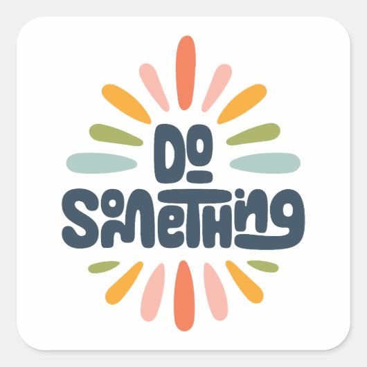 Doe iets vierkant Sticker (Voorkant)