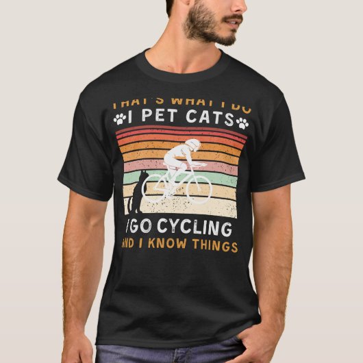 doe ik als huisdier katten en ga fietsen grappig t-shirt (Voorkant)