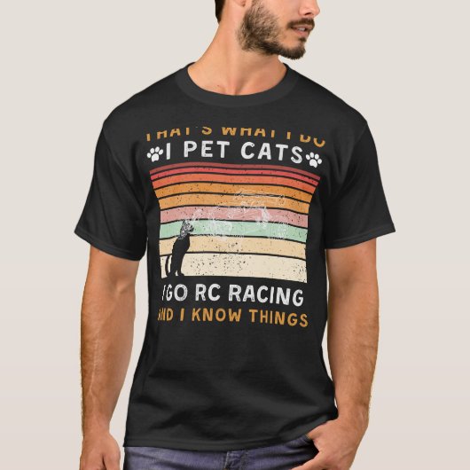  doe ik als huisdier katten en ga rc racen grappi t-shirt (Voorkant)