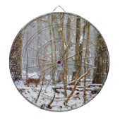 Doe in the snow, Deer in Lake Arrowhead Dartbord (Voorkant)