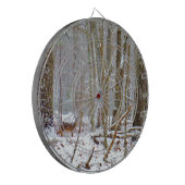 Doe in the snow, Deer in Lake Arrowhead Dartbord (Voorkant Links)