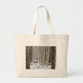 Doe in the snow, Deer in Lake Arrowhead Grote Tote Bag (Voorkant)