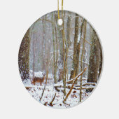 Doe in the snow, Deer in Lake Arrowhead Keramisch Ornament (Links)