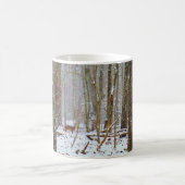 Doe in the snow, Deer in Lake Arrowhead Koffiemok (Center)