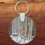 Doe in the snow, Deer in Lake Arrowhead Sleutelhanger (Voorkant)