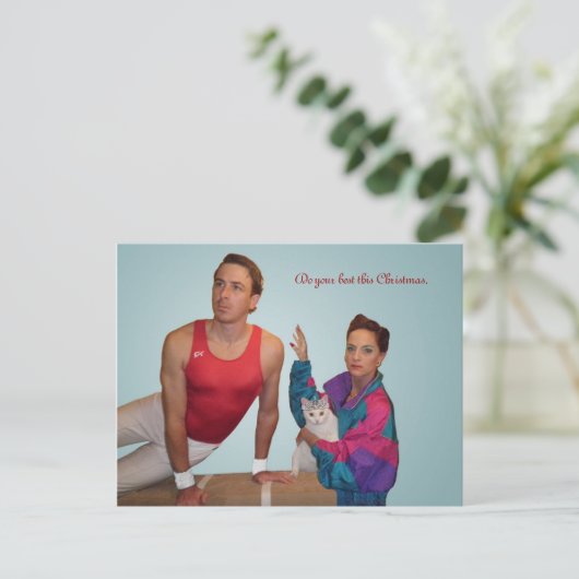 Doe je best deze kerst. feestdagenkaart (Staand voorkant)