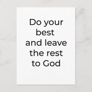 Doe je best en laat de rest aan God over Briefkaart