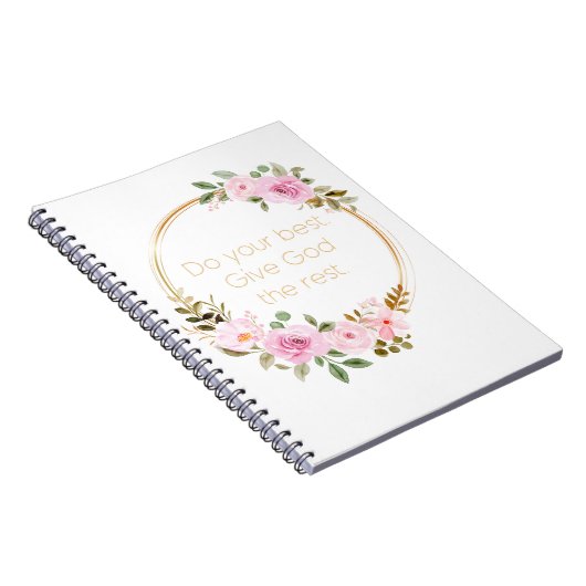 Doe je best God de rest geven - Christelijke vrouw Notitieboek (Rechterzijde)