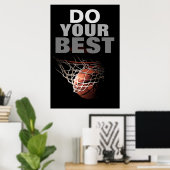 Doe je beste basketbal Inspirerend Poster (Thuiskantoor)