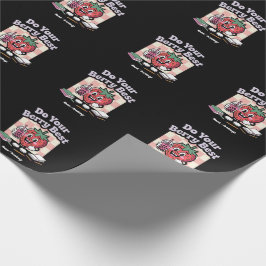 Doe je beste Berry Retro Strawberry Teacher Design Cadeaupapier