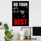 Doe je beste bodybuilding training Motivatie Poster (Thuiskantoor)