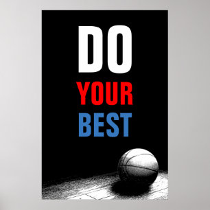 Doe je beste zwart-wit basketbal poster