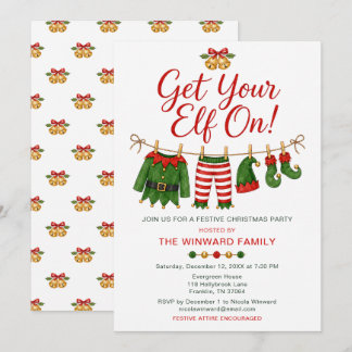 Doe je Elf mee op het kerstfeest Kaart