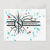 Doe je geld waar je mond QUOTE is Briefkaart (Voorkant)