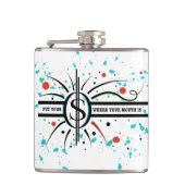 Doe je geld waar je mond QUOTE is Heupfles (Voorkant)