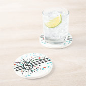 Doe je geld waar je mond QUOTE is Zandsteen Onderzetter (Zijkant)