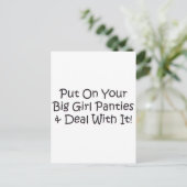 Doe je grote meisjespanties aan! briefkaart (Staand voorkant)
