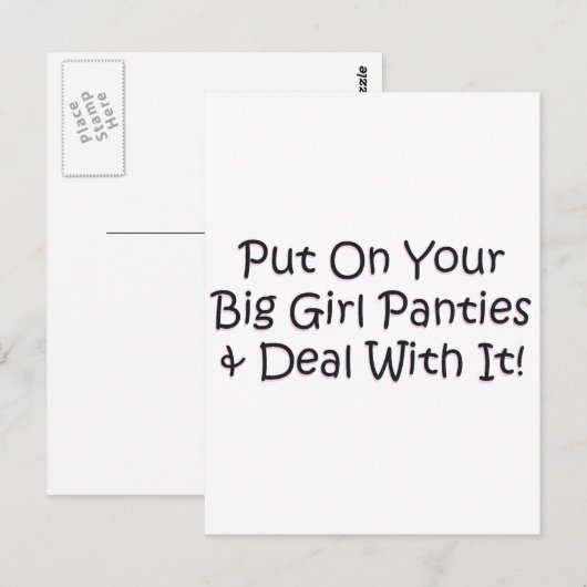 Doe je grote meisjespanties aan! briefkaart (Voorkant / Achterkant)