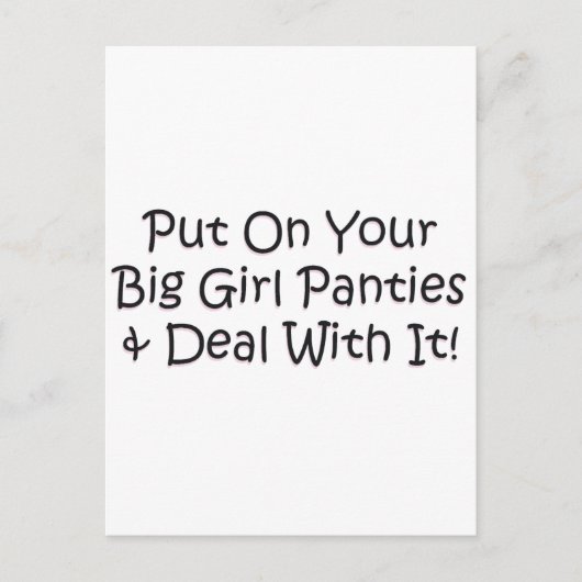 Doe je grote meisjespanties aan! briefkaart (Voorkant)