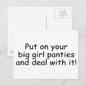 Doe je grote meisjespanties aan en ga ermee om briefkaart (Voorkant / Achterkant)
