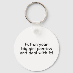 Doe je grote meisjespanties aan en ga ermee om sleutelhanger