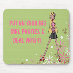 Doe je grote meisjesslipjes aan muismat