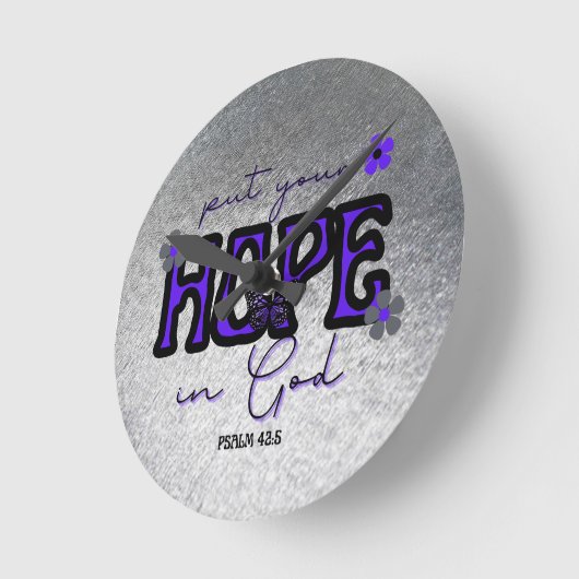 Doe je hoop in God Metallic Texture Clock Ronde Klok (Hoek)