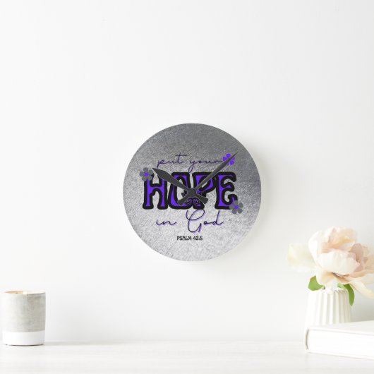 Doe je hoop in God Metallic Texture Clock Ronde Klok (Huis)