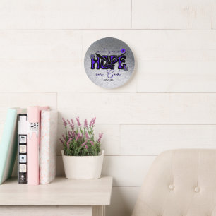 Doe je hoop in God Metallic Texture Clock Ronde Klok