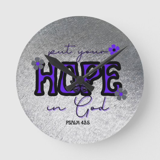 Doe je hoop in God Metallic Texture Clock Ronde Klok (Voorkant)