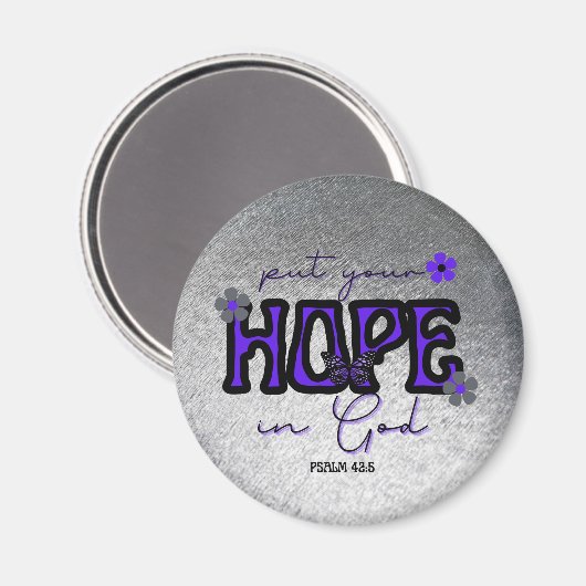 Doe je hoop in God Metallic Texture Magnet (Voorkant / Achterkant)
