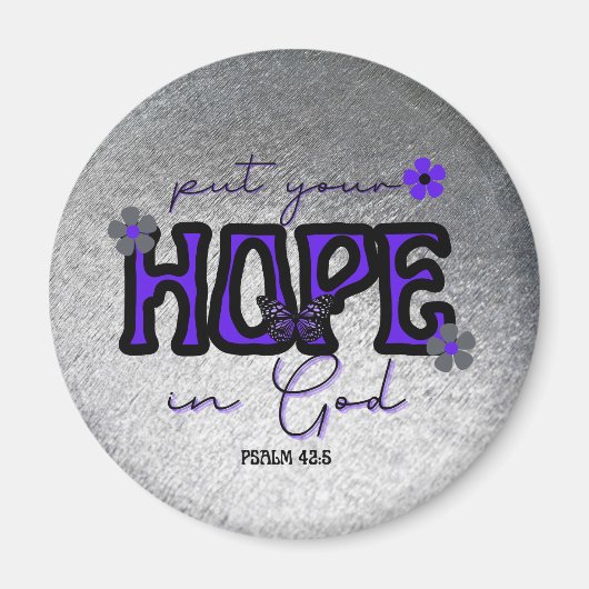 Doe je hoop in God Metallic Texture Magnet (Voorkant)