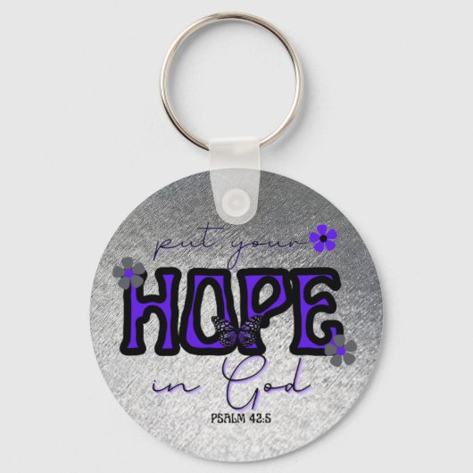 Doe je hoop in God Metallic Texture Sleutelhanger (Voorkant)